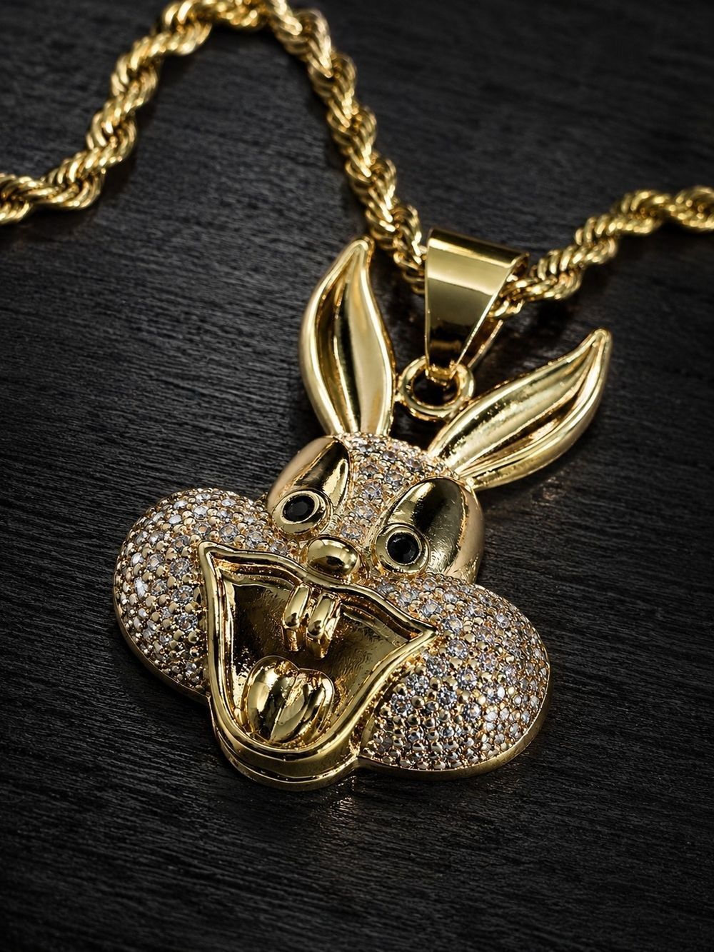 Gold Bunny Pendant Necklace